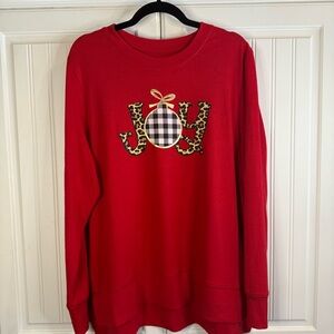 Holiday Time Red “JOY” Long Sleeve Sweatshirt – XXL